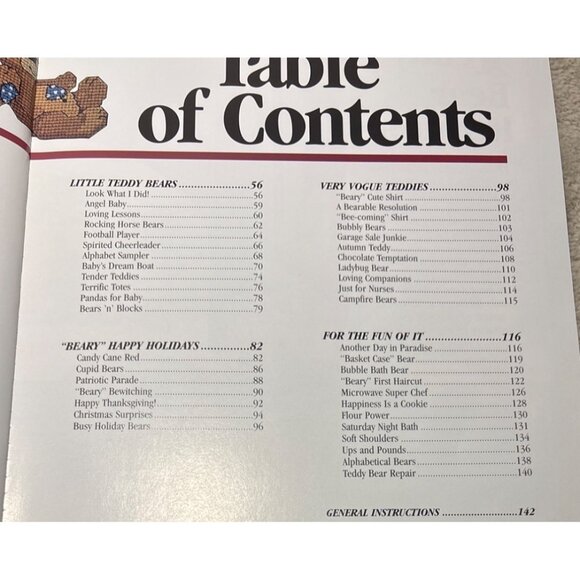 Leisure Arts Teddy Bear Treasury Cross-Stitch Pattern Book 54 Pages Family Theme - Picture 8 of 14